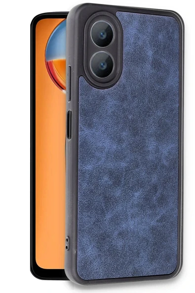 Oppo A38 Kılıf Aras Deri Kapak - Lacivert - Resim 2