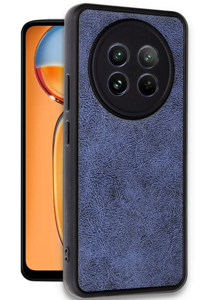 Realme 12 5G Kılıf Aras Deri Kapak - Lacivert - Resim 2
