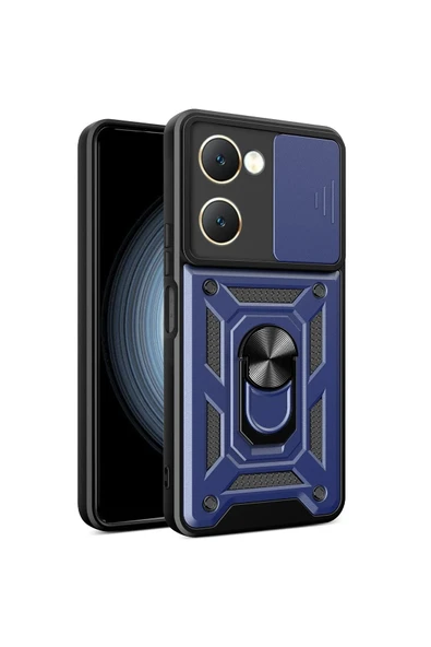 Vivo Y18 Kılıf Pars Lens Yüzüklü Silikon - Lacivert ürün görseli