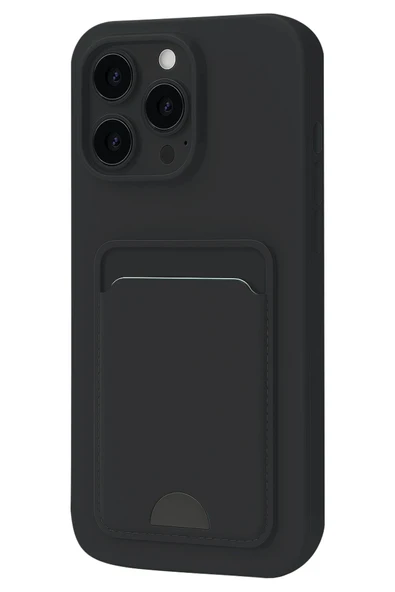 iPhone 16 Pro Kılıf Kelvin Kartvizitli Silikon - Siyah ürün görseli