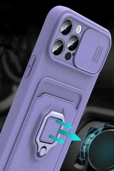 Xiaomi Mİ 11 Lite Kılıf Zuma Kartvizitli Yüzüklü Silikon - Pembe - Resim 3