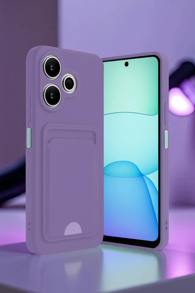 Xiaomi Redmi 13 4G Kılıf Kelvin Kartvizitli Silikon - Lila ürün görseli 1