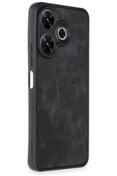 Xiaomi Redmi 13 4G Kılıf Aras Deri Kapak - Siyah - Resim 2