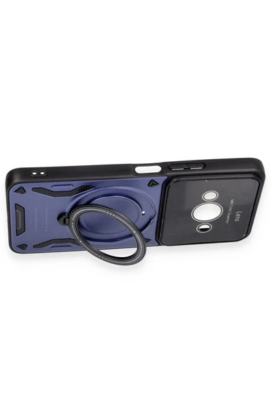 Xiaomi Poco C61 Kılıf Joy Lens Standlı Kapak - Kırmızı - Resim 3