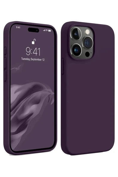 iPhone 15 Pro Max Kılıf First Silikon - Mürdüm ürün görseli 1