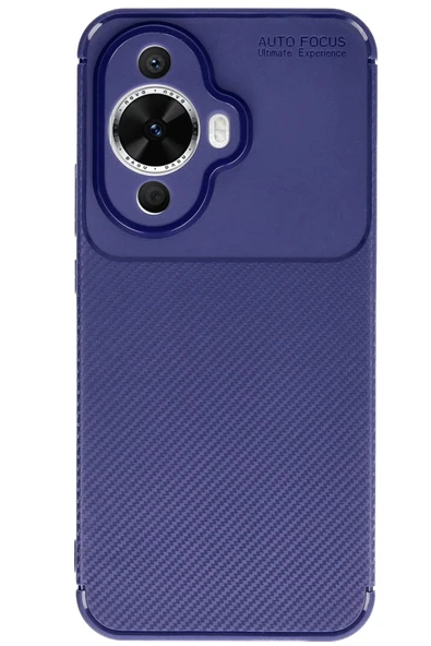 Huawei Nova 12S Kılıf Auto Focus Karbon Kapak - Lacivert ürün görseli