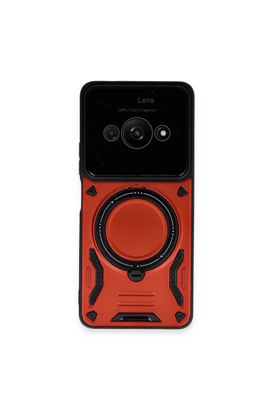 Xiaomi Poco C61 Kılıf Joy Lens Standlı Kapak - Kırmızı ürün görseli