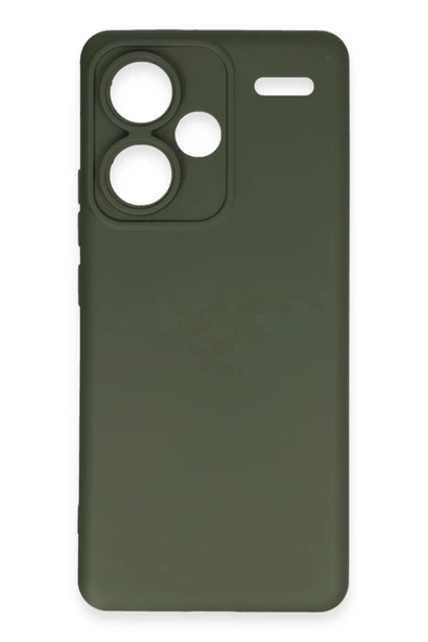 Xiaomi Redmi Note 13 Pro Plus Kılıf Nano içi Kadife Silikon - Koyu Yeşil - Resim 2