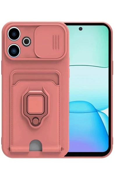 Xiaomi Redmi 13 4G Kılıf Zuma Kartvizitli Yüzüklü Silikon - Pembe ürün görseli 1