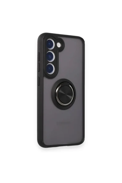 Samsung Galaxy S24 FE Kılıf Montreal Yüzüklü Silikon Kapak - Siyah - Resim 2