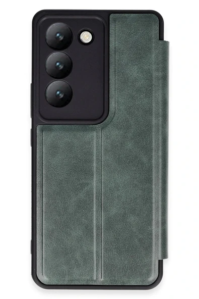Vivo V30 Lite 4G Kılıf Flip Cover - Koyu Yeşil ürün görseli