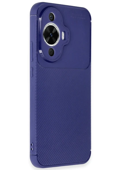 Huawei Nova 12S Kılıf Auto Focus Karbon Kapak - Lacivert - Resim 2