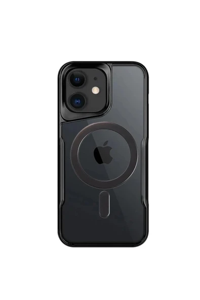 iPhone 12 Kılıf Boyi Magsafe Silikon Kapak - Siyah ürün görseli