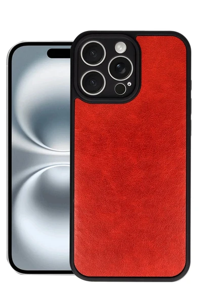 iPhone 16 Pro Max Kılıf Aras Deri Kapak - Kırmızı ürün görseli