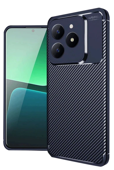 Realme C61 Kılıf Auto Focus Karbon Kapak - Lacivert ürün görseli