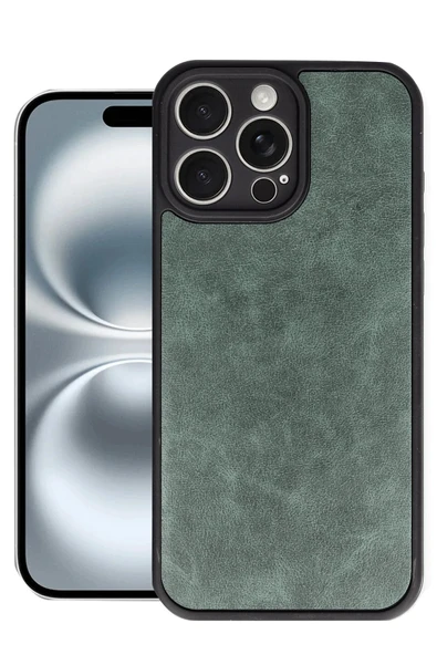 iPhone 16 Pro Max Kılıf Aras Deri Kapak - Koyu Yeşil ürün görseli