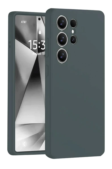 Samsung Galaxy S25 Ultra Kılıf Nano içi Kadife Silikon - Koyu Yeşil ürün görseli