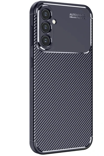 Samsung Galaxy S25 Kılıf Auto Focus Karbon Kapak - Lacivert ürün görseli