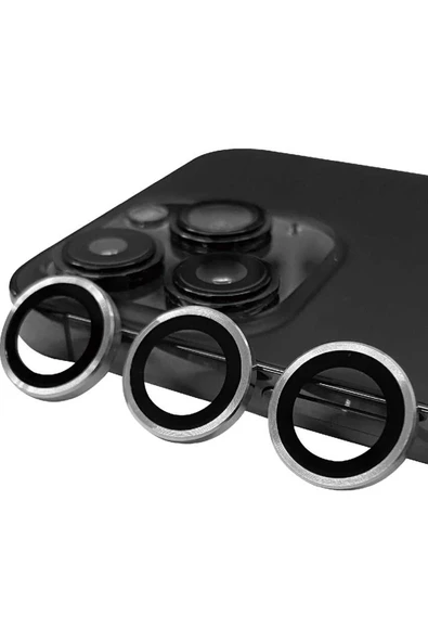 iPhone 14 Pro Max Raze Metal Kamera Lens - Gümüş ürün görseli