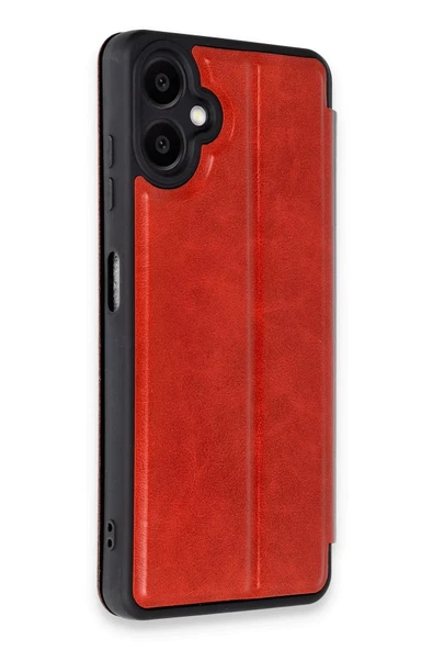Samsung Galaxy A06 Kılıf Flip Cover - Kırmızı - Resim 2