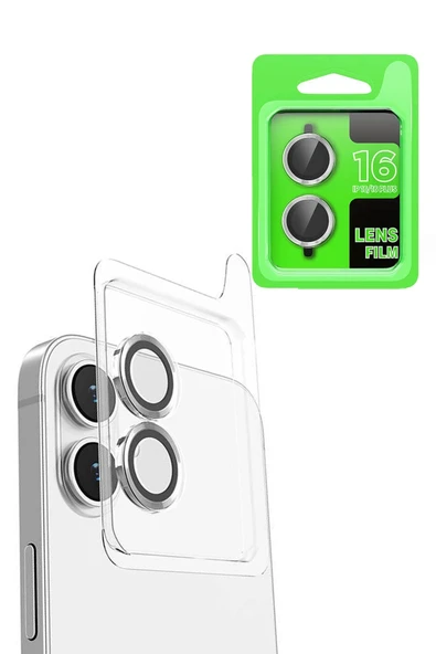 iPhone 16 Raze Metal Kamera Lens - Beyaz ürün görseli