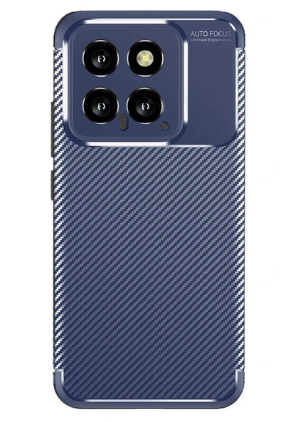 Xiaomi Mi 14T Kılıf Auto Focus Karbon Kapak - Lacivert ürün görseli