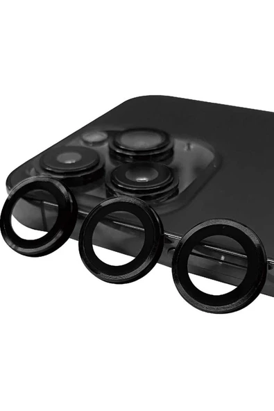 iPhone 14 Pro Max Raze Metal Kamera Lens - Siyah ürün görseli