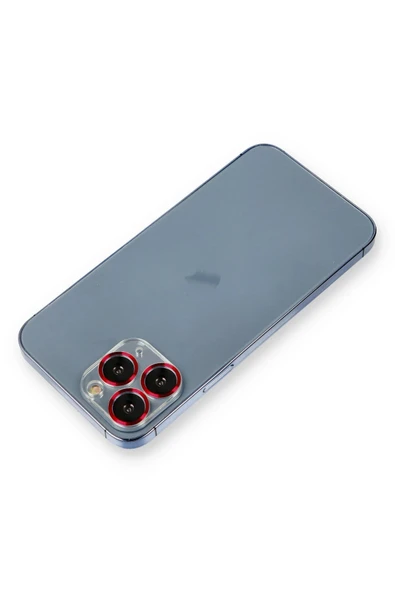 iPhone 11 Pro Metal Kamera Lens Koruma Cam - Kırmızı ürün görseli