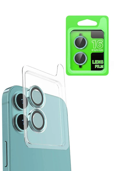 iPhone 16 Raze Metal Kamera Lens - Turkuaz ürün görseli