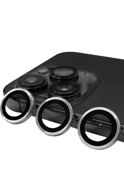 iPhone 13 Pro Max Raze Metal Kamera Lens - Gümüş ürün görseli