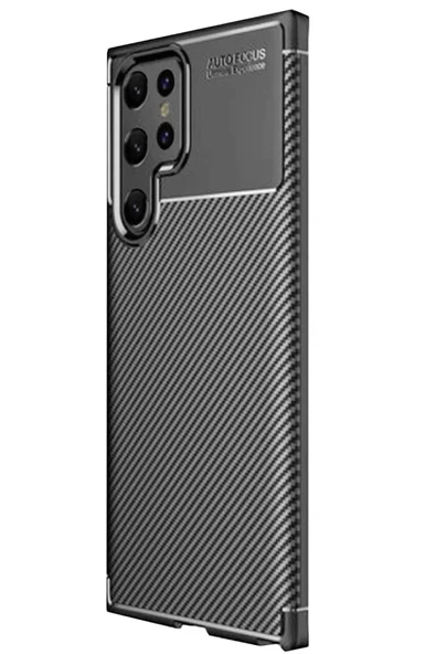 Samsung Galaxy S25 Ultra Kılıf Auto Focus Karbon Kapak - Siyah ürün görseli