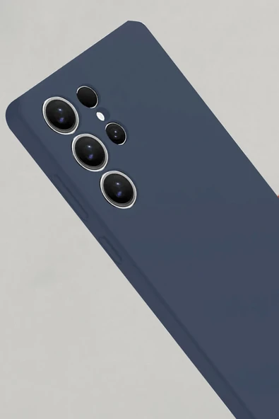 Samsung Galaxy S25 Ultra Kılıf Nano içi Kadife Silikon - Lacivert - Resim 3