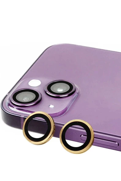 iPhone 15 Plus Raze Metal Kamera Lens - Sarı ürün görseli