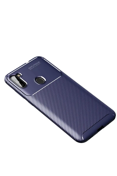 Samsung Galaxy A11 Kılıf Auto Focus Karbon Kapak - Lacivert ürün görseli