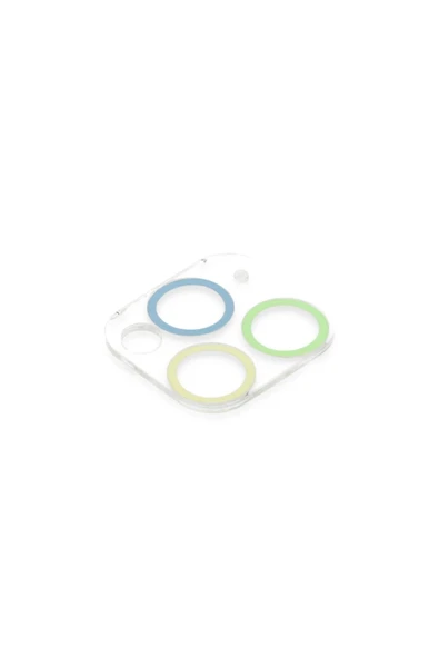 iPhone 11 Pro Renkli Kamera Lens Koruma Cam - Yeşil-Sarı - Resim 3