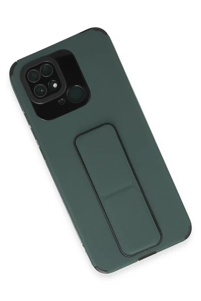 Xiaomi Redmi 10C Kılıf Mega Standlı Silikon - Yeşil - Resim 3