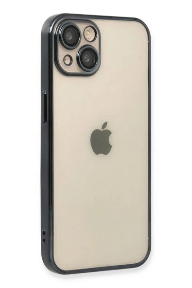 iPhone 13 Kılıf Lensli Silikon - Siyah - Resim 2