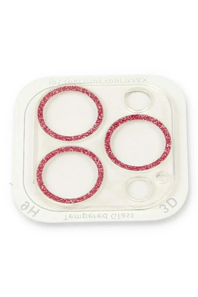iPhone 13 Pro Shine Kamera Lens Koruma Cam - Pembe - Resim 2
