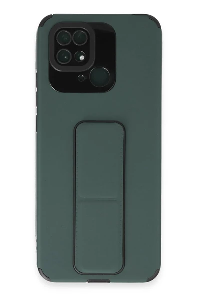 Xiaomi Redmi 10C Kılıf Mega Standlı Silikon - Yeşil - Resim 2
