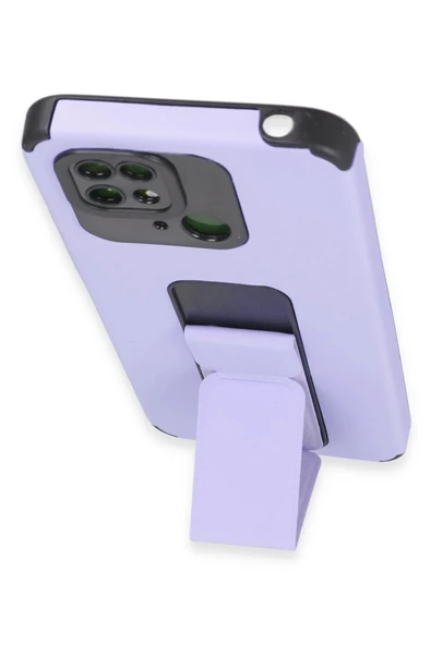 Xiaomi Redmi 10C Kılıf Mega Standlı Silikon - Lila - Resim 4
