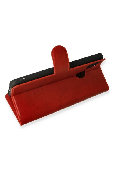 Realme C25 Kılıf Trend S Plus Kapaklı Kılıf - Kırmızı - Resim 3