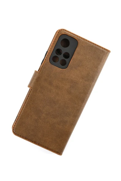 Xiaomi Redmi Note 11T Kılıf Trend S Plus Kapaklı Kılıf - Taba - Resim 3