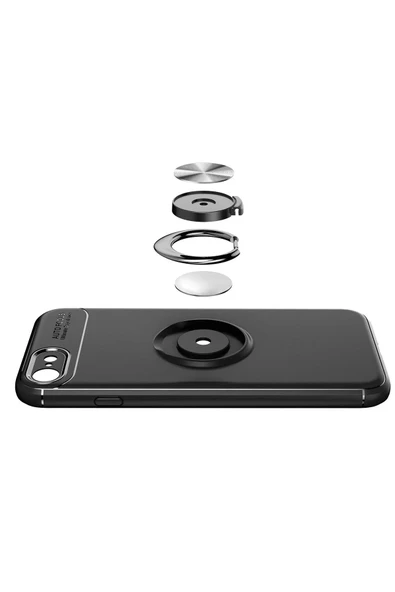 iPhone 7 Kılıf Range Yüzüklü Silikon - Kırmızı - Resim 3