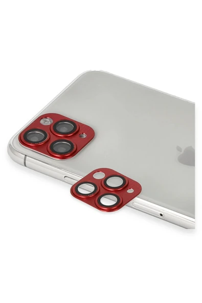 iPhone 11 Pro Max Pers Alüminyum Kamera Lens - Kırmızı ürün görseli