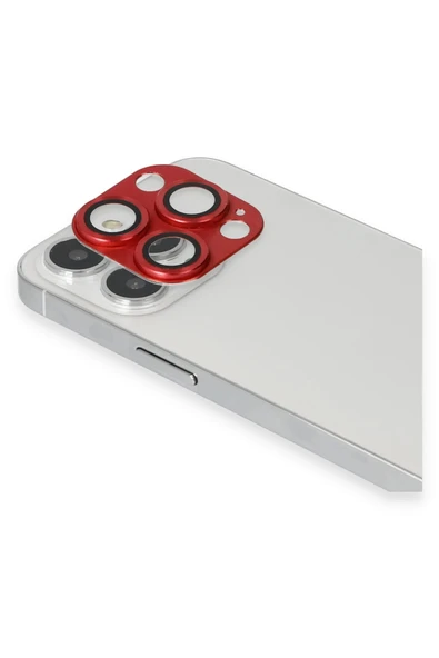 iPhone 13 Pro Max Pers Alüminyum Kamera Lens - Kırmızı - Resim 2