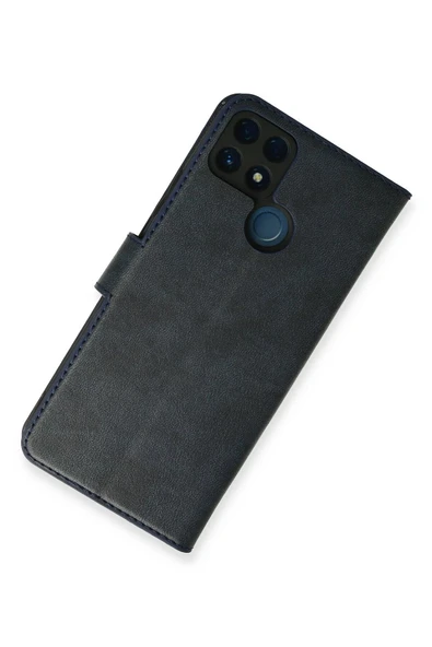 Realme C25 Kılıf Trend S Plus Kapaklı Kılıf - Lacivert - Resim 3