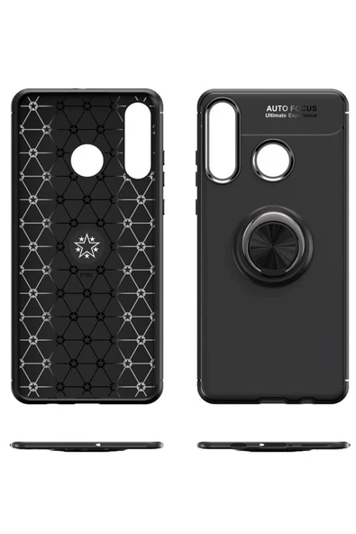 Huawei Y6P Kılıf Range Yüzüklü Silikon - Siyah - Resim 4