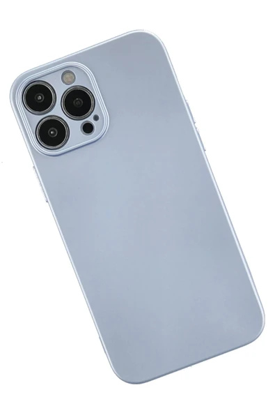 iPhone 13 Pro Kılıf Nano içi Kadife Silikon - Sky Blue - Resim 3