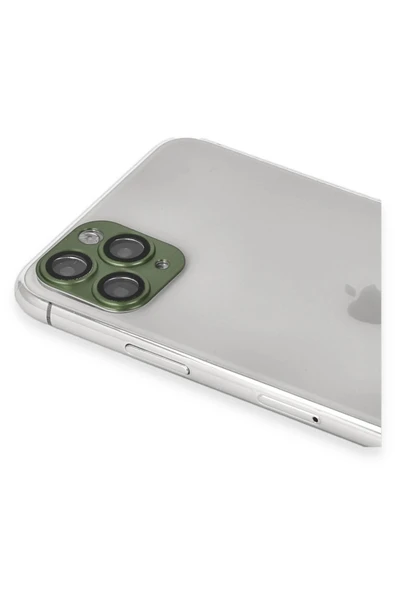 iPhone 11 Pro Max Pers Alüminyum Kamera Lens - Yeşil - Resim 2
