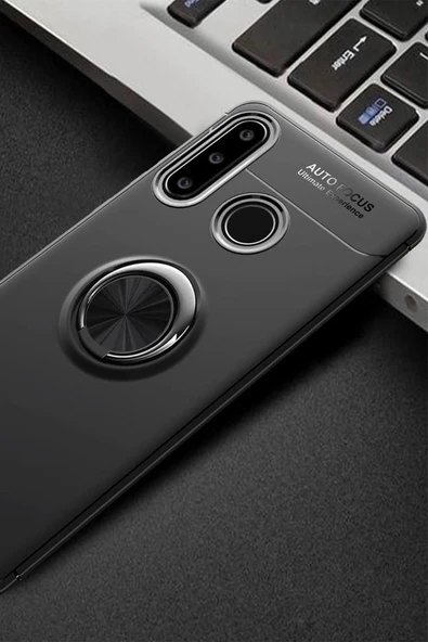 Huawei Y6P Kılıf Range Yüzüklü Silikon - Siyah - Resim 2